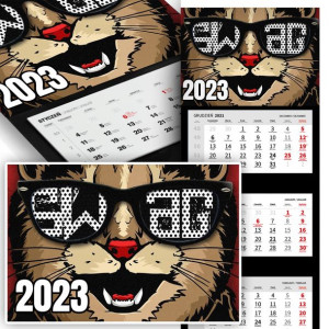 Trójdzielny Kalendarz 2023 POP ART KOTY Cats Wz