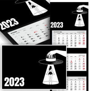 Trójdzielny Kalendarz 2023 POP ART Zabawne Wzory