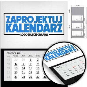 Trójdzielny Kalendarz 2023 TWOJE LOGO GRAFIKA