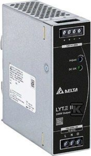 DELTA LYTE II, zasilacz na szynę DIN 12V/20A 240W DRL
