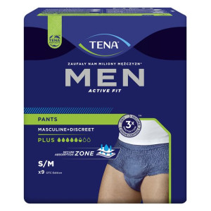 Majtki Chłonne Tena Men Pants Plus Blue S/M 9 szt.