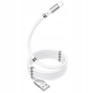 Kabel Skręcany Magnetyczny Usb Typ-c Biały