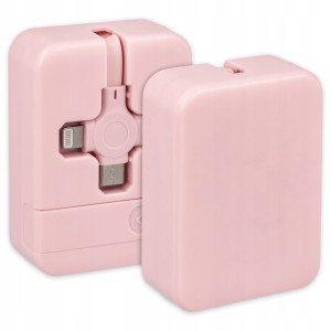 Kabel Usb 3w1 Kostka Szybkie Ładowanie Różowy
