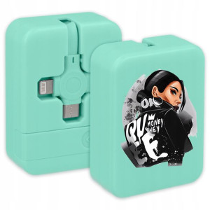 Kabel USB 3w1 MIĘTOWY Kostka BLACK WOMEN Modne Wz