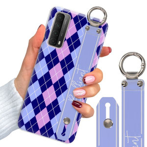 Etui + Pasek do HUAWEI P SMART 2021 W Kratkę Wzory