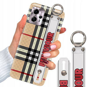 Etui + Pasek Do MOTOROLA G23 Kratka W Kratkę Wzory