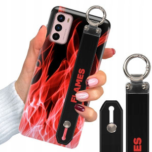 Etui + Pasek do MOTOROLA G42 Ogień Flames Wzory