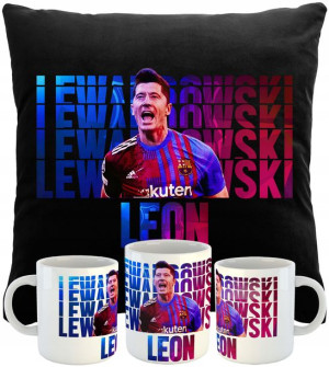 Zestaw Kubek Poduszka Rl9 Lewandowski Barcelona Y4