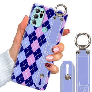 Etui + Pasek do MOTOROLA G60s Case W Kratkę Wzory