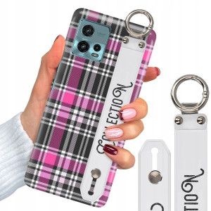 Etui + Pasek Do MOTOROLA G72 Kratka W Kratkę Wzory