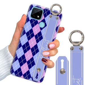 Etui + Pasek do REALME C12 RMX2193 W Kratkę Wzory