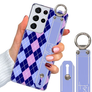 Etui + Pasek do SAMSUNG S21 ULTRA 5G Kratka Wzory