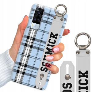 Etui + Pasek do VIVO Y51 2020 Case W Kratkę Wzory