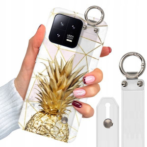 Etui + Pasek do XIAOMI POCO X4 GT Gold Ananas Wz