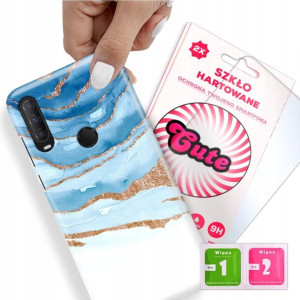 Etui + Szkło do ALCATEL 3L 2020 Marmurki Top Wzory
