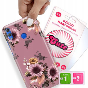 Etui + Szkło Do HUAWEI HONOR 8X Kwiaty Top Wzory