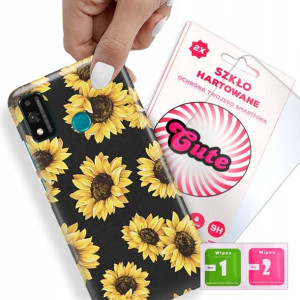Etui + Szkło Do HUAWEI HONOR 9X LITE Kwiaty Wzory
