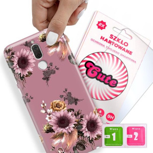 Etui + Szkło Do HUAWEI MATE 10 LITE Kwiaty Wzory