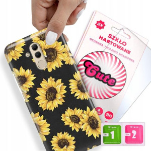 Etui + Szkło Do HUAWEI MATE 20 LITE Kwiaty Wzory