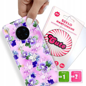 Etui + Szkło Do HUAWEI MATE 30 Kwiaty Flower Wzory