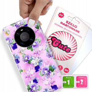 Etui + Szkło Do HUAWEI MATE 40 PRO Kwiaty Wzory
