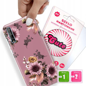 Etui + Szkło Do HUAWEI Y8P Kwiatowe Flower Wzory