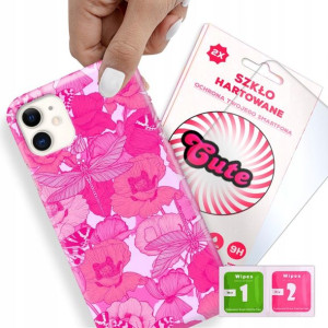 Etui + Szkło Do iPHONE 11 Kwiatowe Flower Wzory