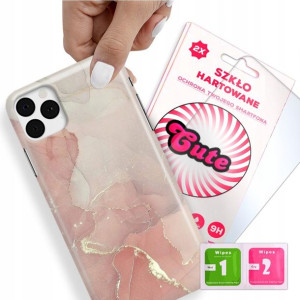 Etui + Szkło do iPHONE 11 PRO Case Marmurki Wzory