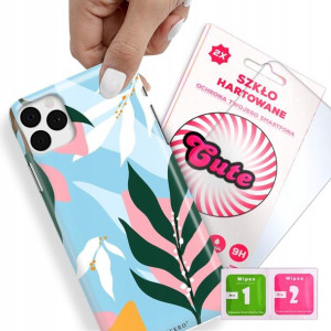 Etui + Szkło Do iPHONE 11 PRO Kwiaty Flower Wzory
