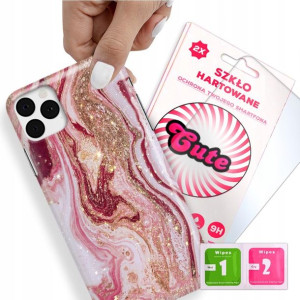 Etui + Szkło do iPHONE 11 PRO MAX Marmurki Wzory