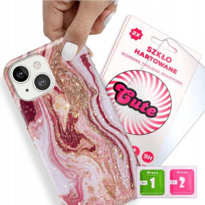 Etui + Szkło do IPHONE 13 Case Marmurki Top Wzory