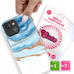 Etui + Szkło do IPHONE 13 MINI Case Marmurki Wzory