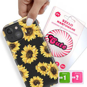 Etui + Szkło Do IPHONE 13 MINI Kwiaty Flower Wzory