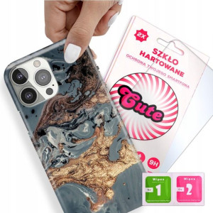 Etui + Szkło do IPHONE 13 PRO Case Marmurki Wzory