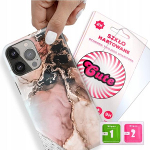 Etui + Szkło do IPHONE 13 PRO MAX Marmurki Wzory