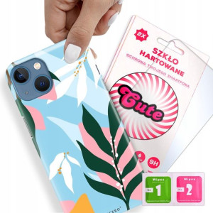 Etui + Szkło Do IPHONE 14 Kwiatowe Flower Wzory