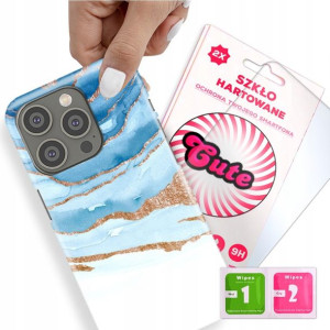 Etui + Szkło do IPHONE 14 PRO Case Marmurki Wzory