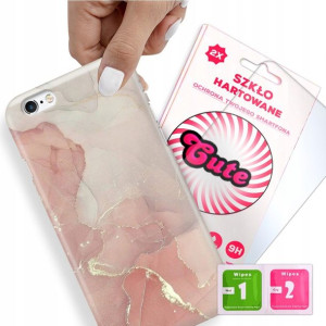 Etui + Szkło do iPHONE 6 PLUS Case Marmurki Wzory