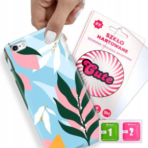Etui + Szkło Do iPHONE 6 PLUS Kwiaty Flower Wzory