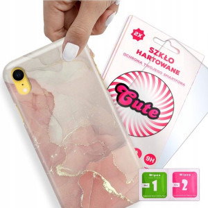 Etui + Szkło do iPHONE XR Case Marmurki Top Wzory