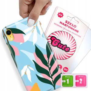 Etui + Szkło Do iPHONE XR Kwiatowe Flower Wzory