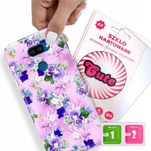 Etui + Szkło Do LG K40S Kwiatowe Flower Top Wzory