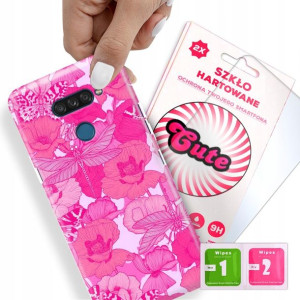 Etui + Szkło Do LG K50s Kwiatowe Flower Top Wzory
