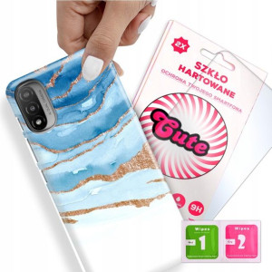 Etui + Szkło do MOTOROLA E20 Case Marmurki Wzory