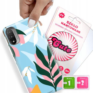Etui + Szkło Do MOTOROLA E20 Kwiaty Flower Wzory