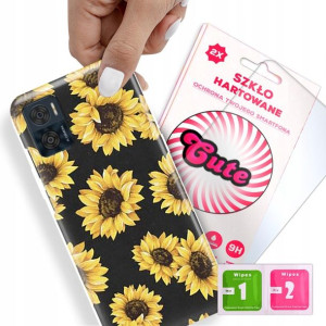 Etui + Szkło Do MOTOROLA E22i Kwiaty Flower Wzory