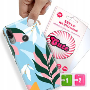 Etui + Szkło Do MOTOROLA E6 PLUS Kwiaty Top Wzory