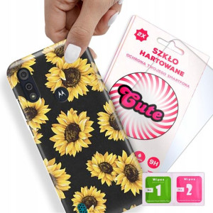 Etui + Szkło Do MOTOROLA E6S 2020 Kwiaty Top Wzory