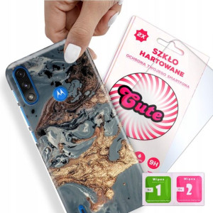 Etui + Szkło do MOTOROLA E7 POWER/E7i Marble Wzory