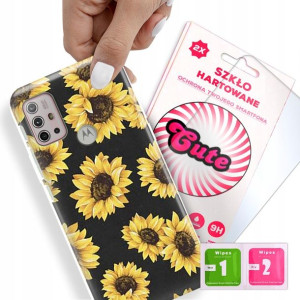 Etui + Szkło Do MOTOROLA G10 Kwiaty Flower Wzory